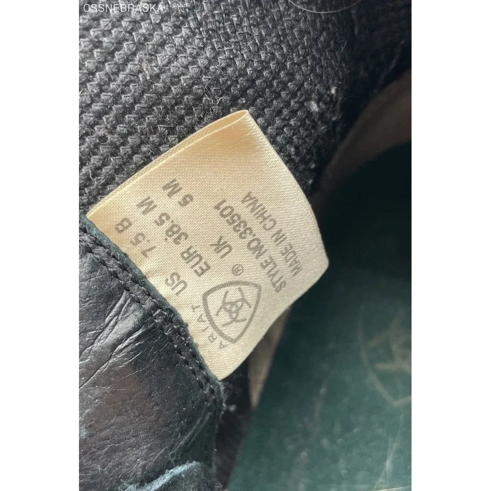 Ariat Black Leather Kiltie Western Boots, - Size 7.5B, 33501 - Picture 4 of 9